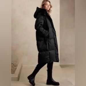 Banana Republic Black Puffer Coat
